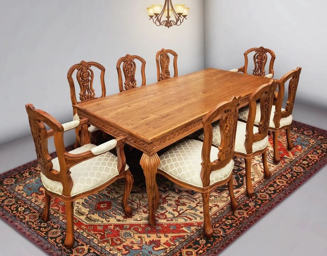 Sidqa Natural Harmony Finish 8-Seater Dining Set