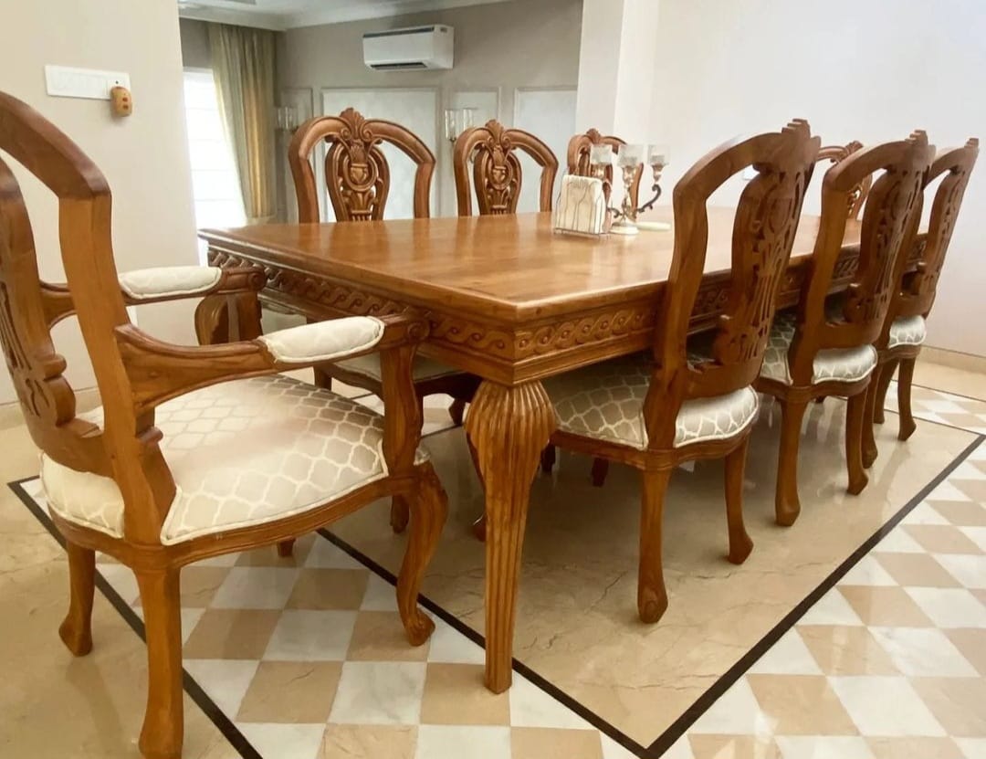 Sidqa Natural Harmony Finish 8-Seater Dining Set