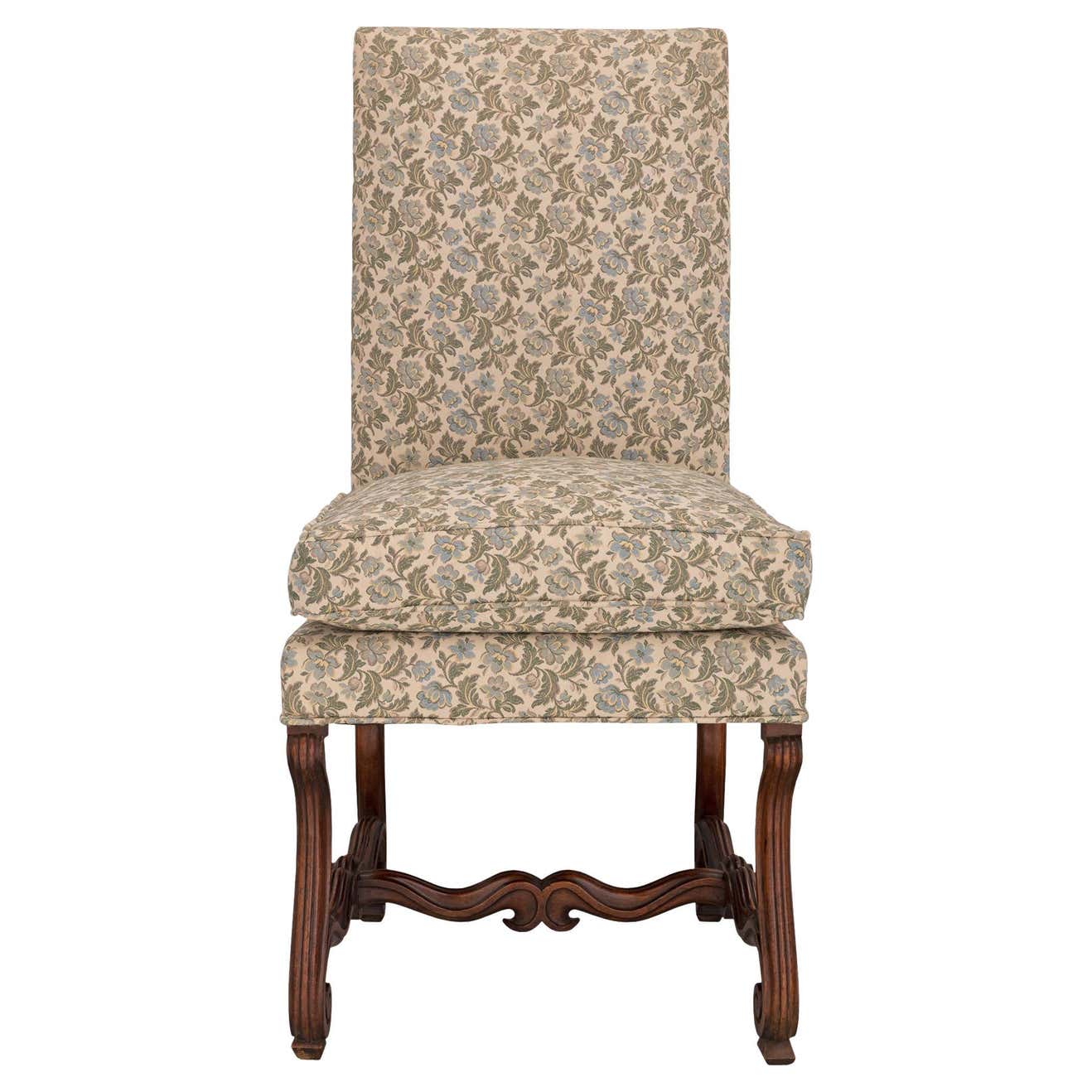 The Vintage Floral Colonial Antique Chair with Unique Leg Design by Sidqa