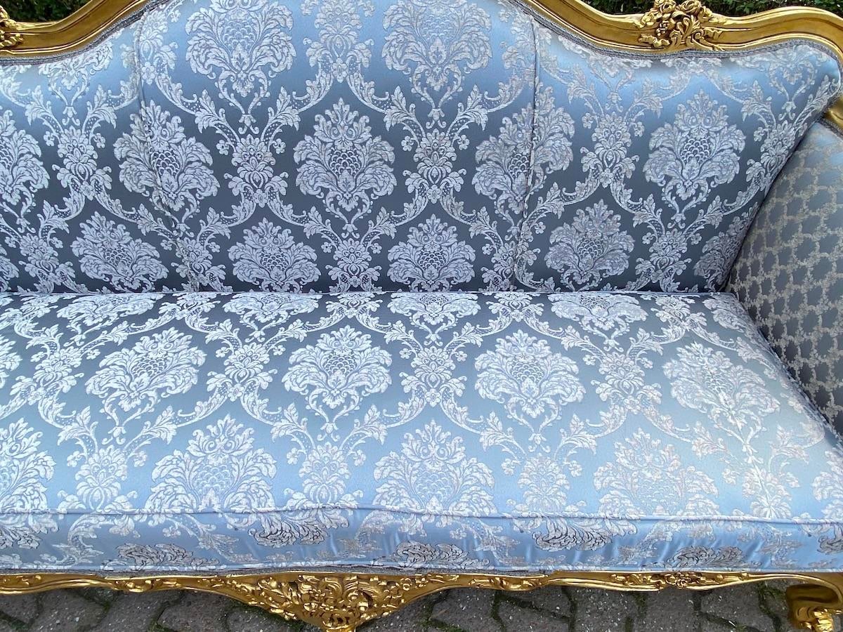 The Regal Grey Antique Gold Leaf Sofa Set by Sidqa