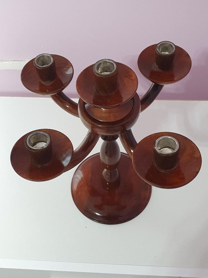 Mahogany Bloom Candle Holder