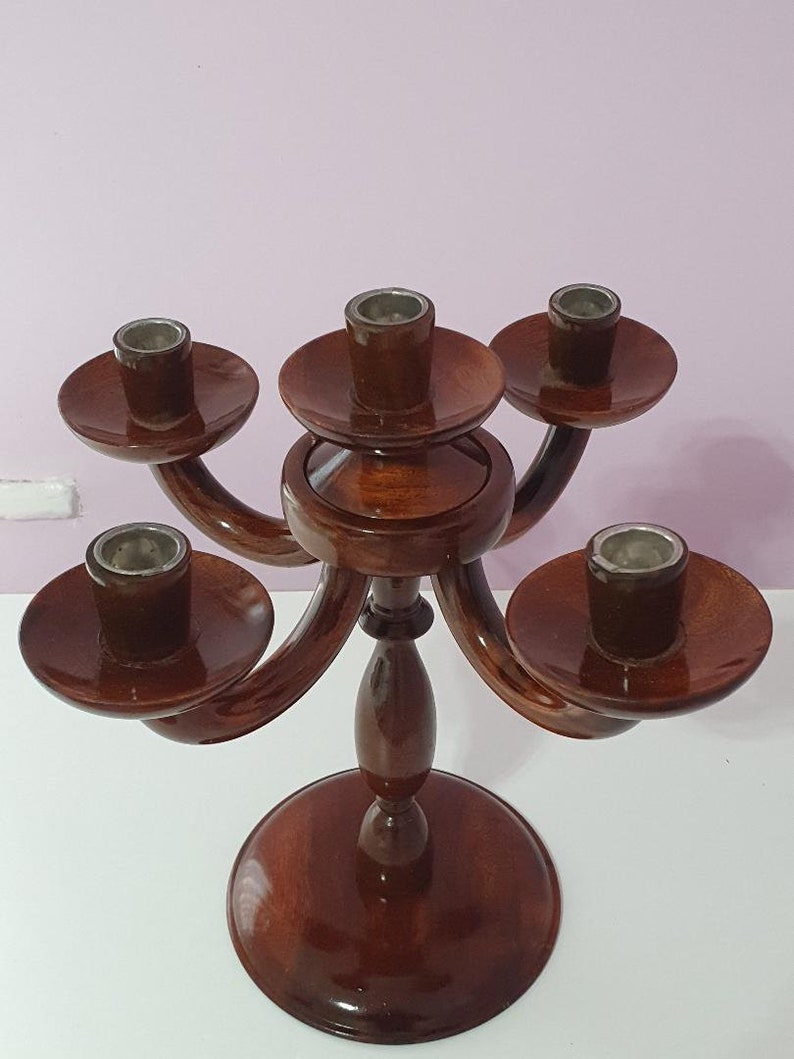 Mahogany Bloom Candle Holder