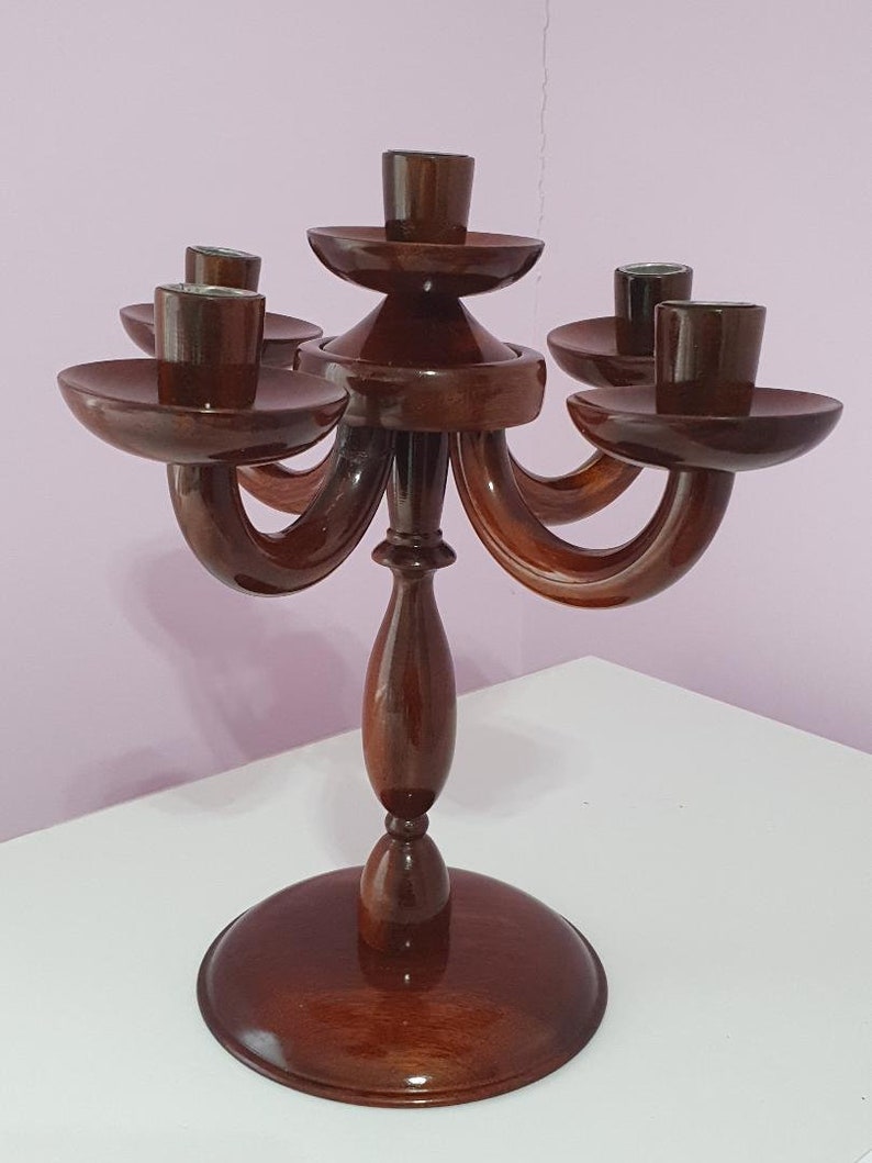 Mahogany Bloom Candle Holder