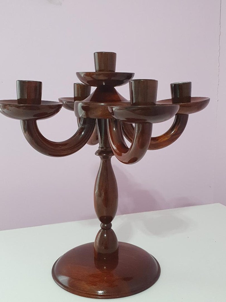 Mahogany Bloom Candle Holder