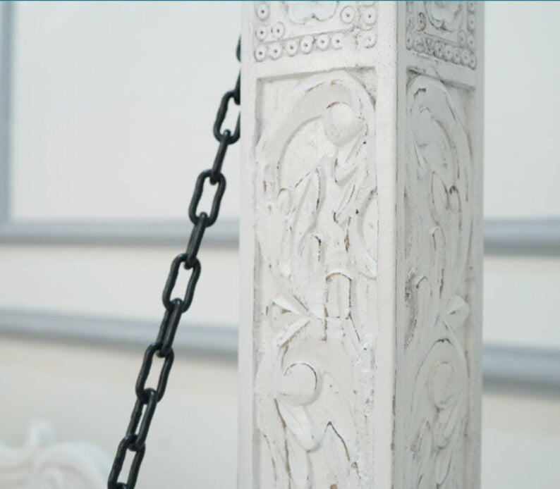 French White Carved Standalone Swing