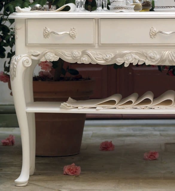 Sidqa Ivory Double Decker Console with Drawers