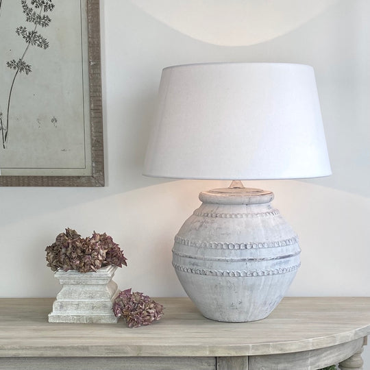 Santorini White Pitcher Table Lamp